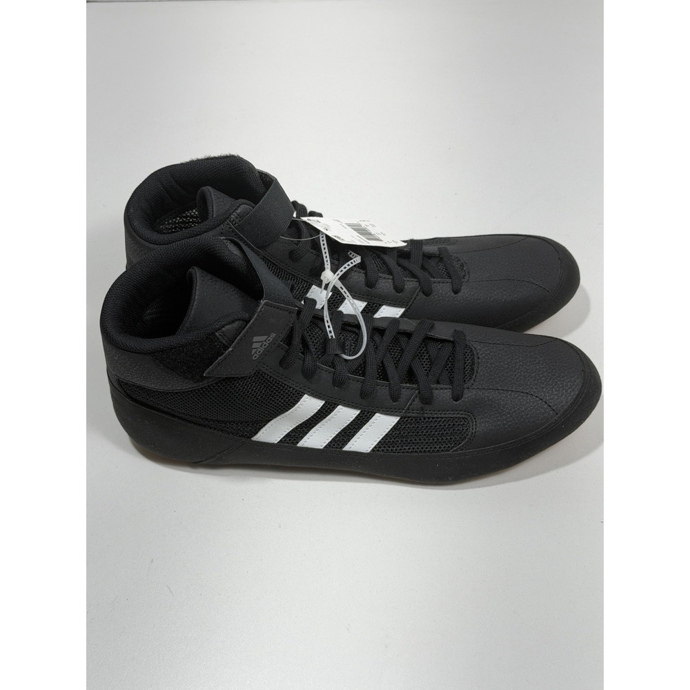 Adidas Mens HVC 2 Black Wrestling‎ Combat Shoes MMA Black White AQ3325 Size 15